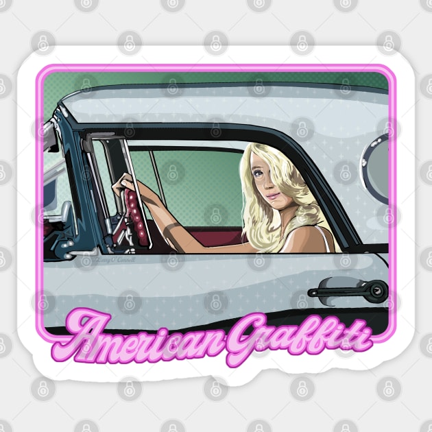 Mysterious Girl in a T-bird Sticker by FanboyMuseum